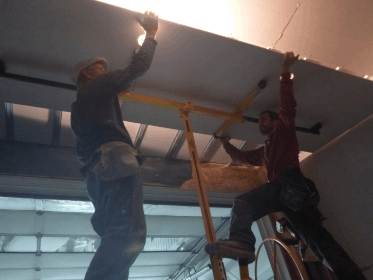 Interior work being done